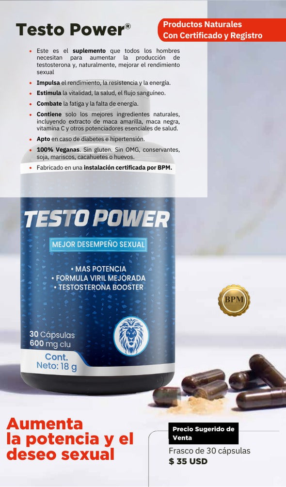 Testosterona Desempeño Sexual X 30 Caps 🔥💊