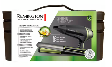 COMBO SECADORA-PLANCHA REMINGTON DE AGUACATE 🥑 CON ESTUCHE INCLUIDO