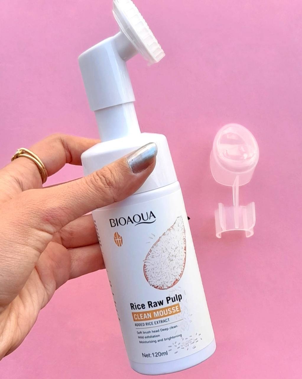 ESPUMA CEPILLO FACIAL DE ARROZ BIOAQUA 🌿