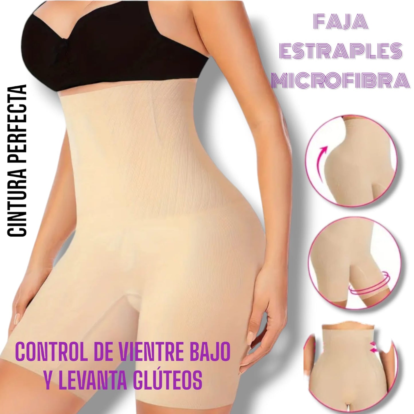 FAJA ESTRAPLES MICROFIBRA TIPO SHORT 🎀